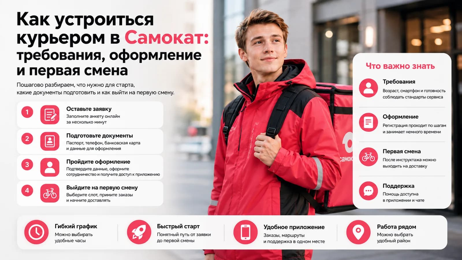 Курьер Самоката с термосумкой — требования, оформление и первая смена