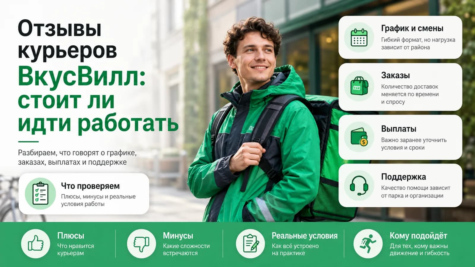 Курьер ВкусВилл с рюкзаком — отзывы: стоит ли идти работать