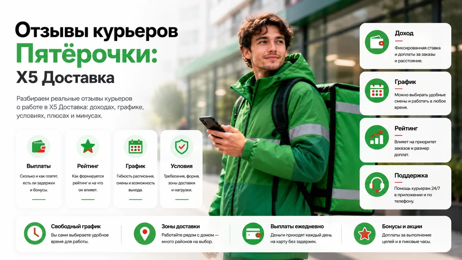 Курьер Пятёрочки (X5 Доставка) со смартфоном — отзывы курьеров