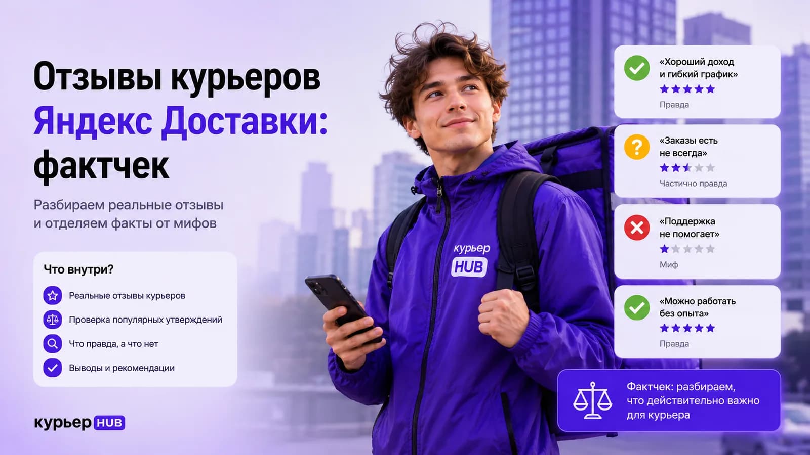 Курьер Яндекс Доставки со смартфоном — фактчек реальных отзывов о работе