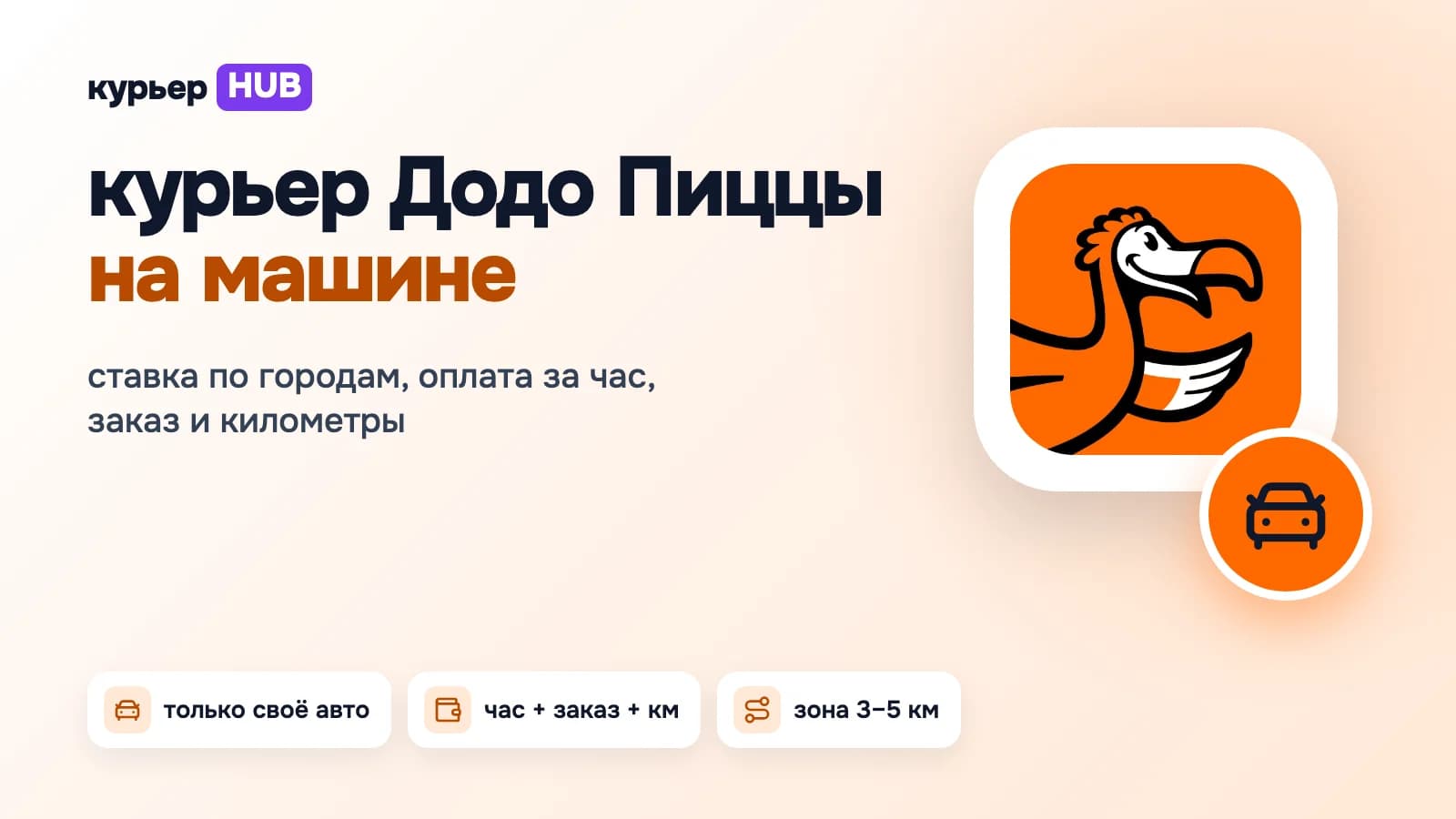 Курьер Додо Пиццы на машине: документы для старта, оплата за час, заказ и километры, ставка по городам и расходы водителя